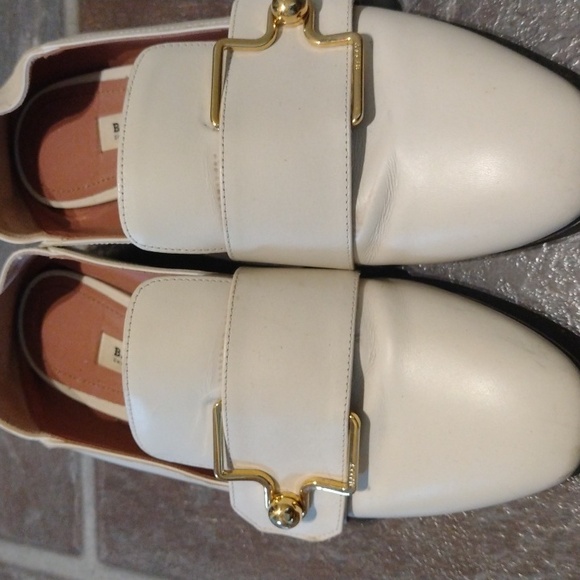Bally white cream gold buckle hardware loafer size 36.5 - Picture 3 of 11